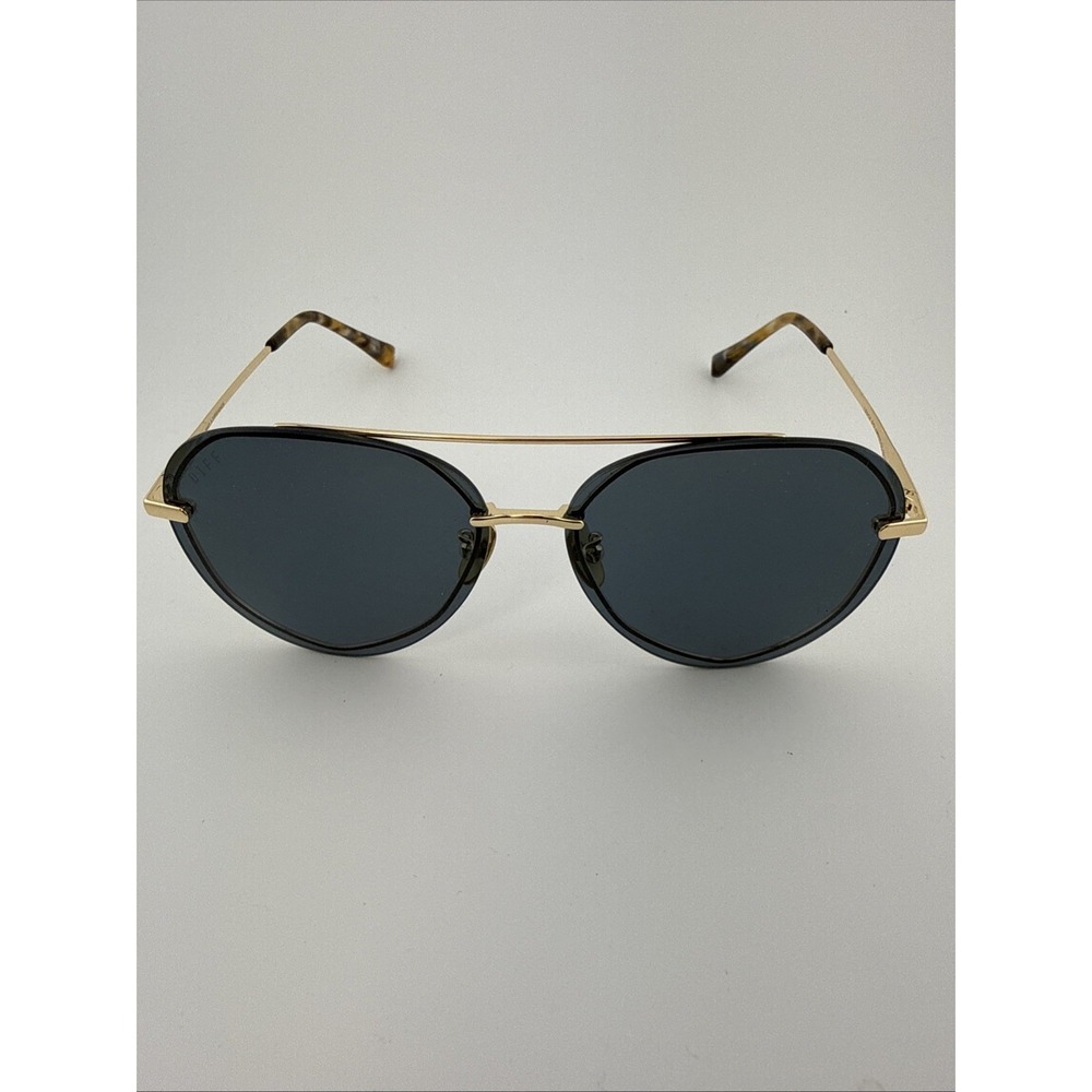 DIFF Lenox Sunglasses Gold frame Blue Lens GD BL 122p polarized
